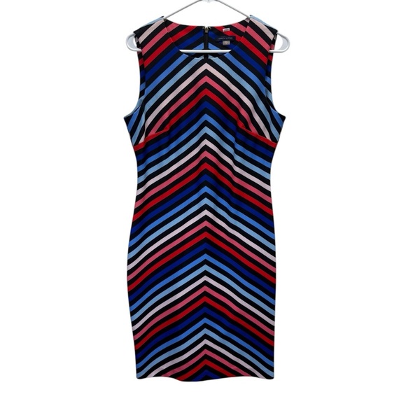 Tommy Hilfiger Sleeveless Striped Crepe Scuba Dress. Size 8 - Picture 7 of 11